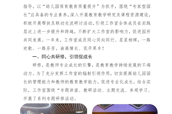 泸县赵雪梅名园长工作室运行经验总结（2022.09-2023.08）